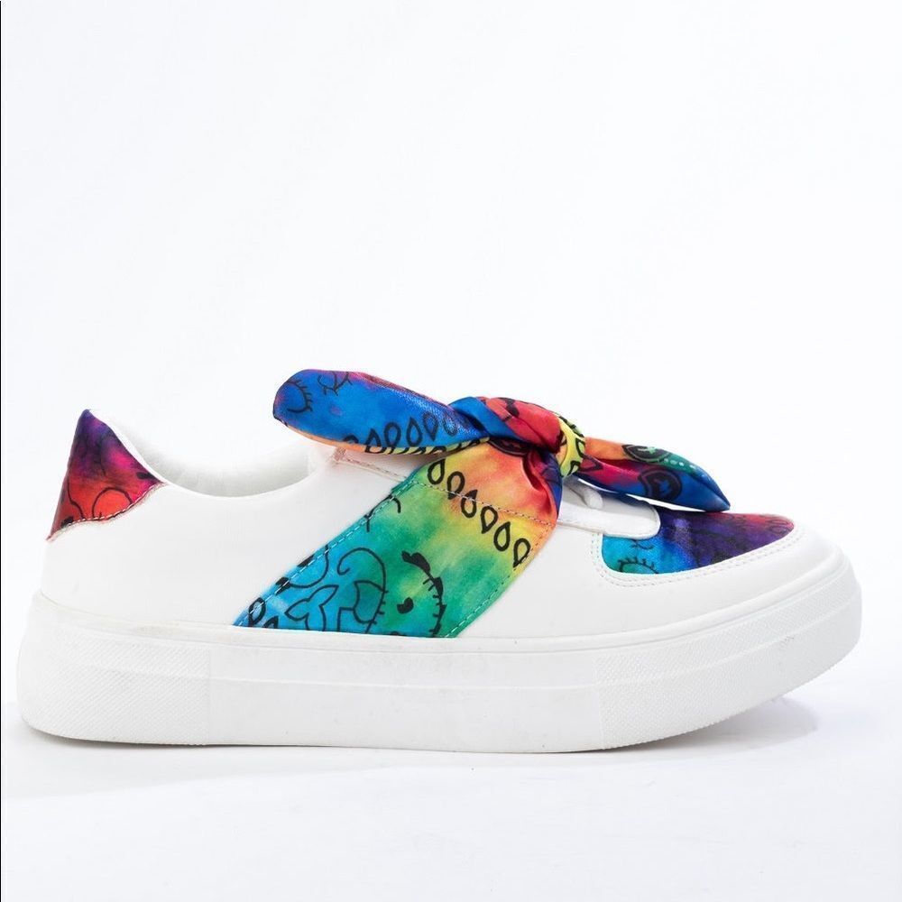 Rainbow Bandana Bow Sneakers Tennis